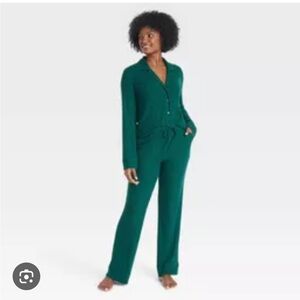 Auden Cozy Ribbed LS Notch Collar Shirt & Pants Pajama Set